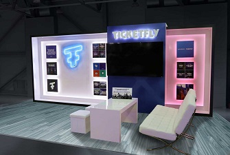 個性展臺，粉色展臺，展臺燈光設(shè)計